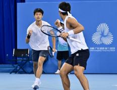 全運(yùn)会网球(qiú)男双决赛:唐盛 / 孫(sūn)淺(qiǎn) 2-1 力克布云朝(cháo)克特 / 鄭(zhèng)展(zhǎn)，逆(nì)轉(zhuǎn)夺金