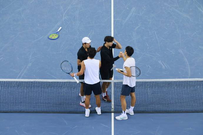 全運(yùn)会网球(qiú)男双决赛:唐盛 / 孫(sūn)淺(qiǎn) 2-1 力克布云朝(cháo)克特 / 鄭(zhèng)展(zhǎn)，逆(nì)轉(zhuǎn)夺金